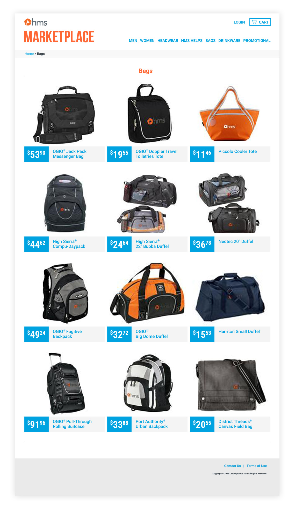 HMS Marketplace product category page