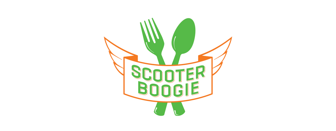 Scooter Boogie logo featuring a crossed spoon and fork