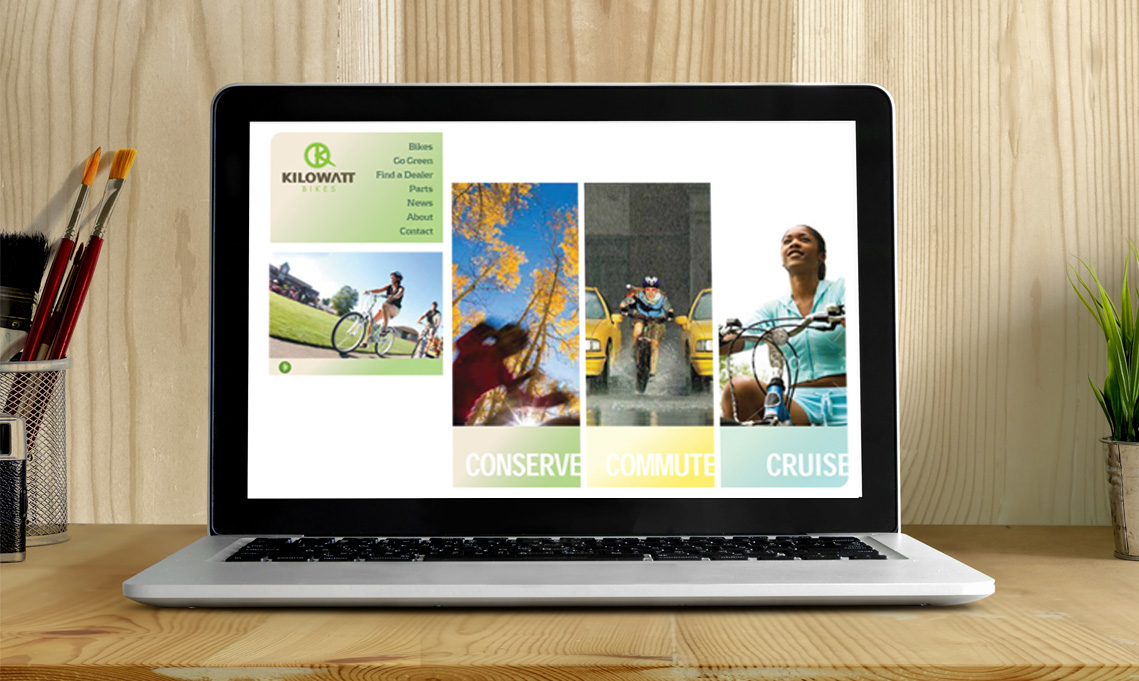 Kilowatt Bikes website on a laptop
