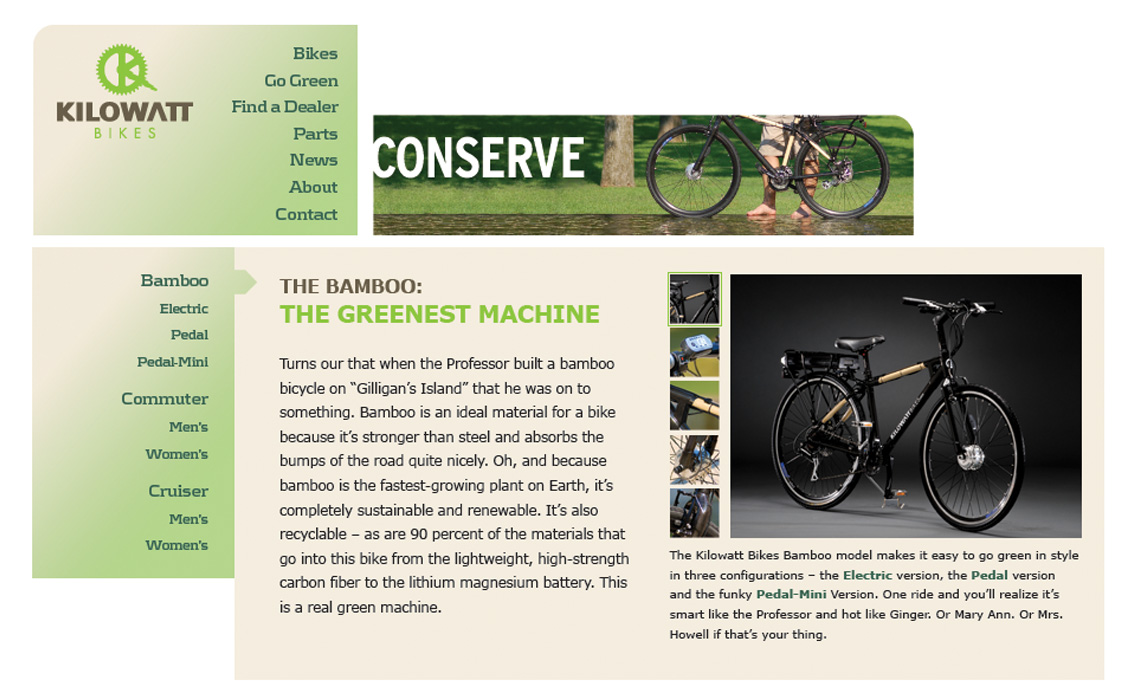 Kilowatt Bikes product page